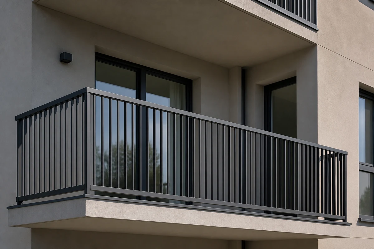 Alüminyum Korkuluk Sistemleri Antrasit alüminyum balkon korkuluk sistemi