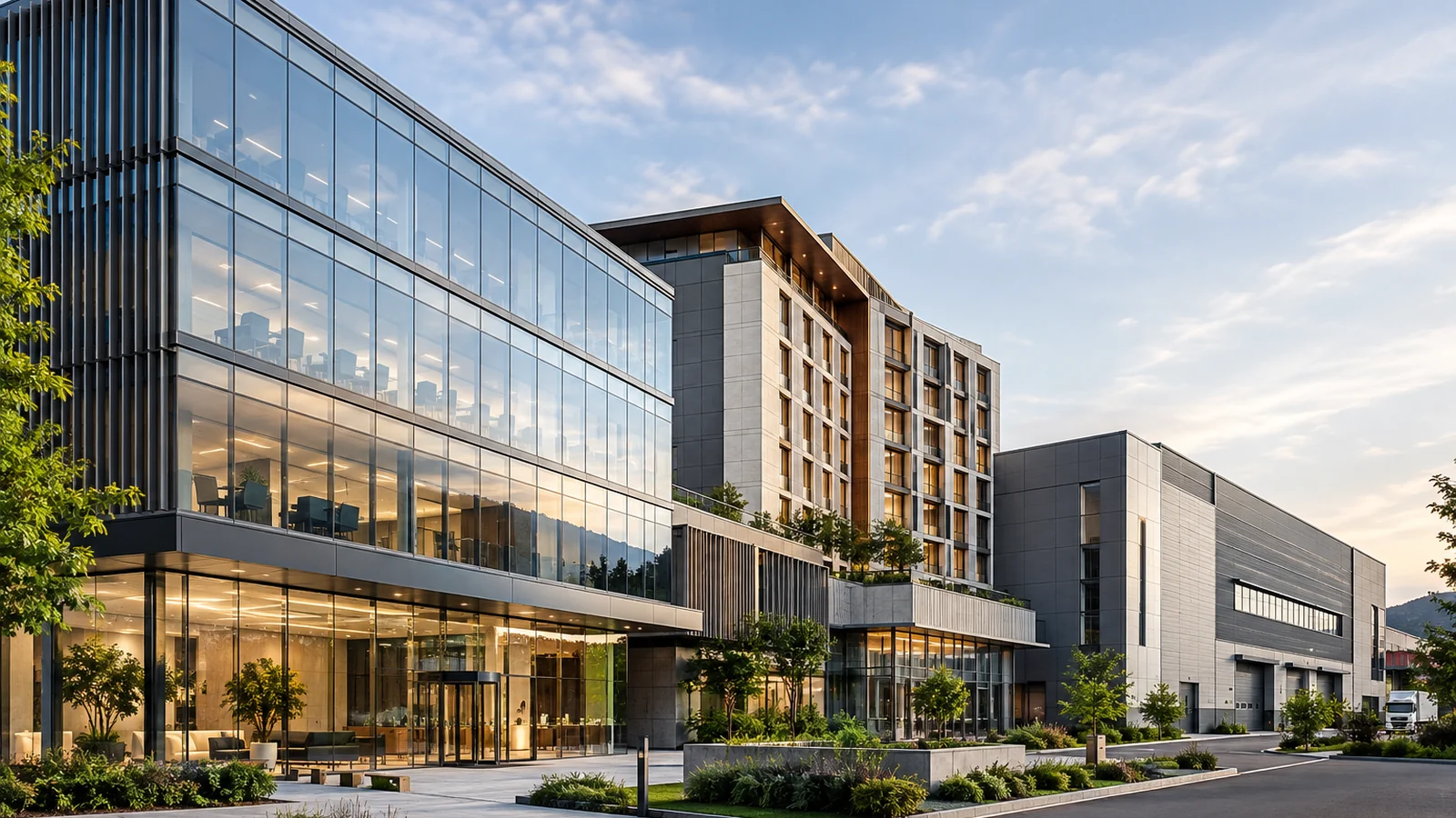 Curtain Wall and Interior Fit-Out Solutions for Offices, Plazas, Hotels and Factories